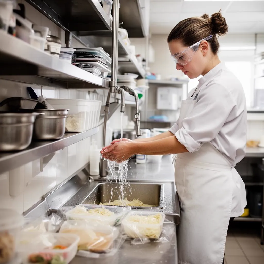 Manipuladores de alimentos em treinamento de higiene e boas práticas